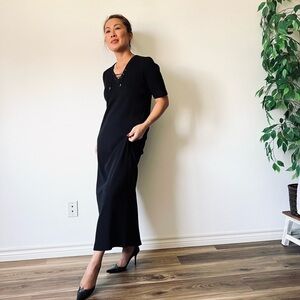 Lauren Ralph Lauren Black Midi Knit Dress